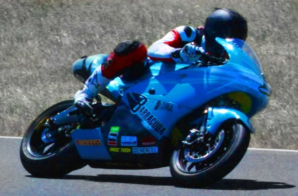 Carlin Dunne on the Lightning SuperBike. Courtesy The eGrand Prix.