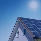 Solar beating down on a rooftop. 