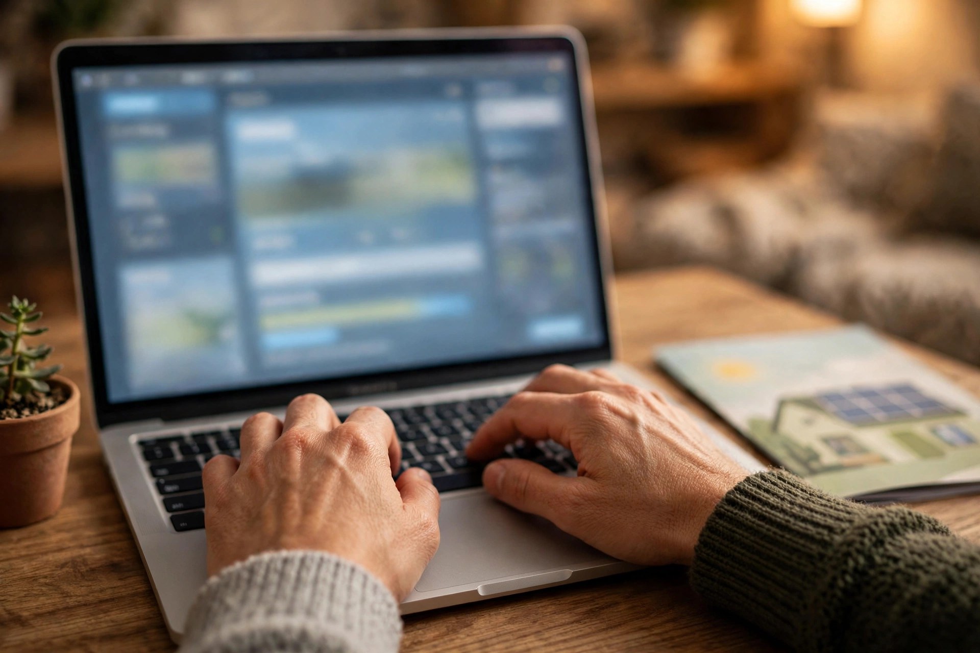 Homeowner completing the Focus on Energy online rebate reservation before installation