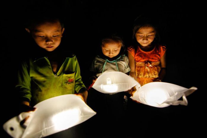 LuminAID lights in action