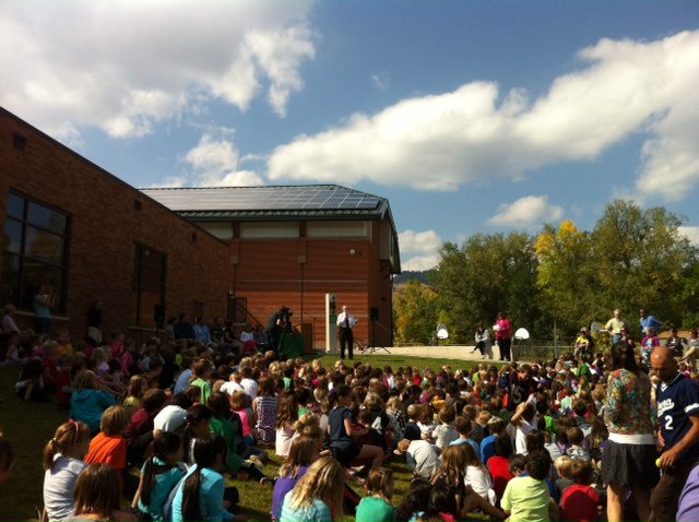 A SolarCity array at a school in the Boulder Valley School District