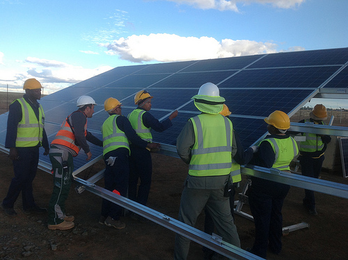 A Mainstreet Renewable Power solar installation underway.