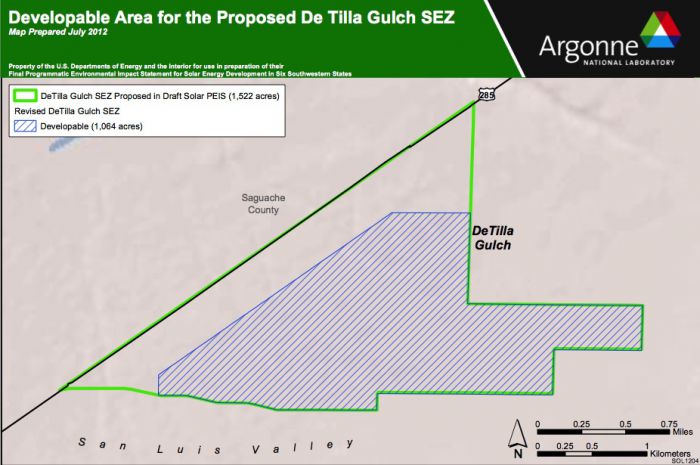 The De Tilla Gulch SEZ location