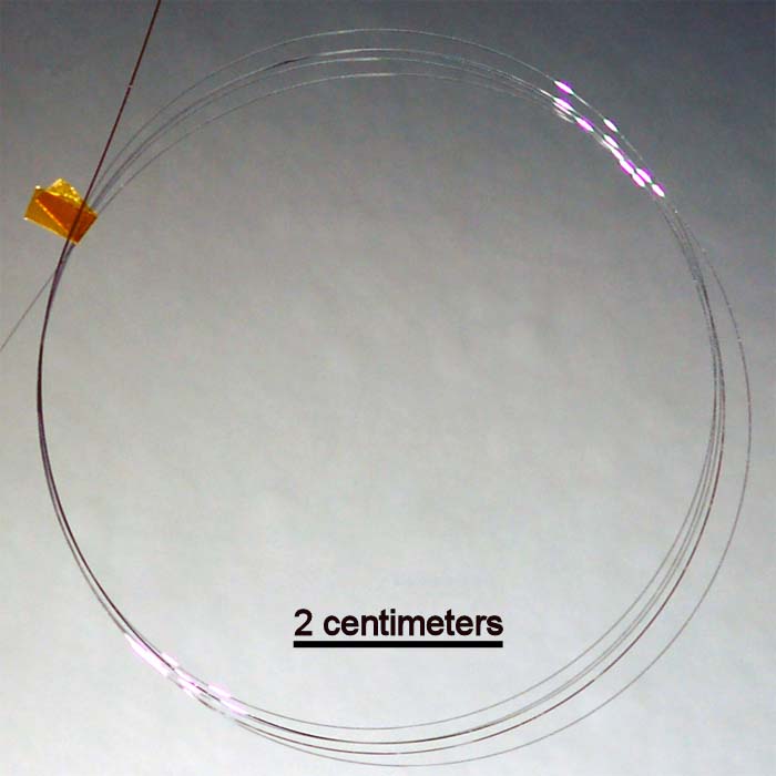 A meter long coil of the PV-integrated fiber optic cable, courtesy Badding lab, Penn State