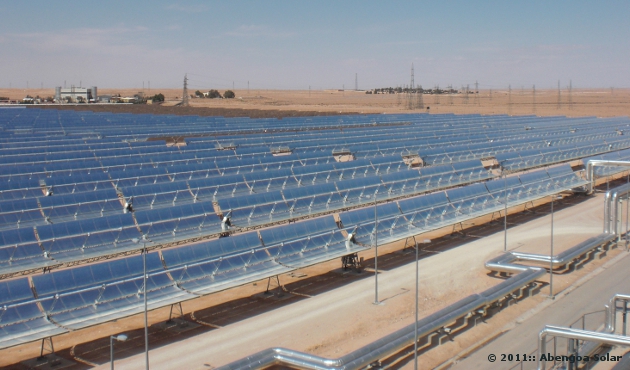 An Abengoa solar trough project. Courtesy Abengoa Solar. 