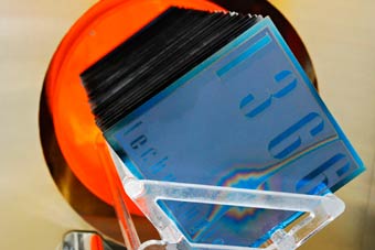 1366 silicon wafers. Courtesy 1366 Technologies.