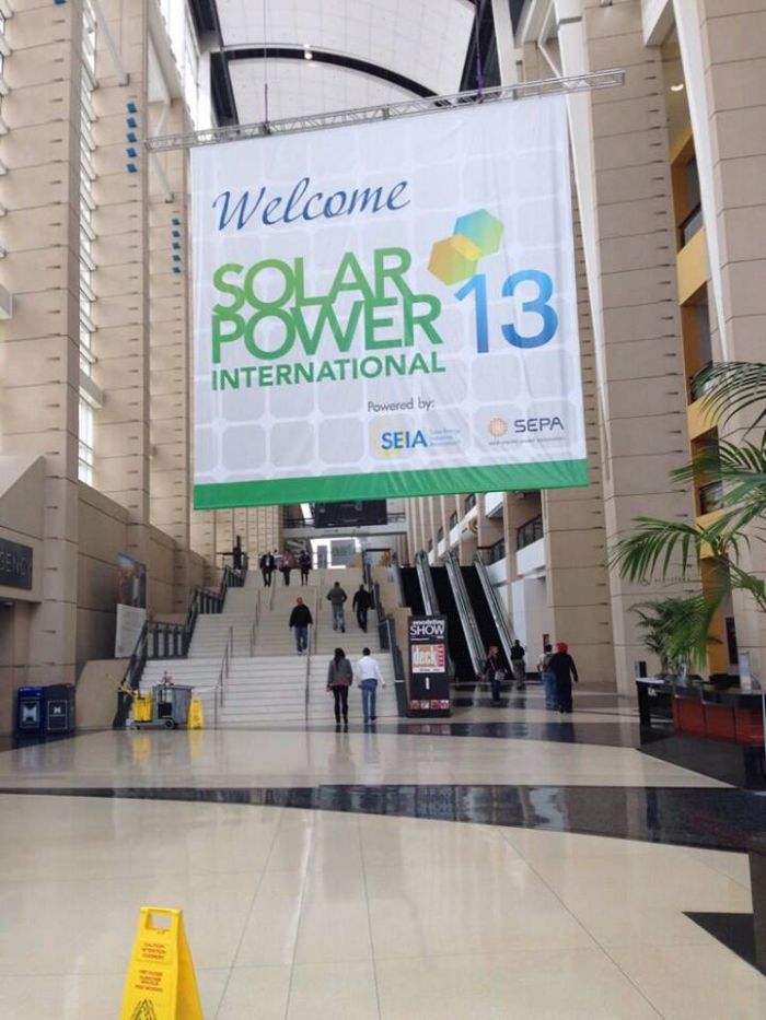SPI banner at McCormick Place. Courtesy SPI Facebook page. 