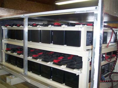 Battery bank for solar panels