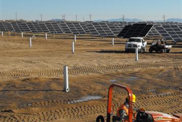 Construction at Signal Energy's Las Cruces PV farm. Courtesy Signal Energy.