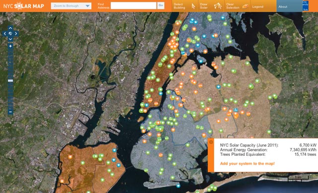 NYC solar map