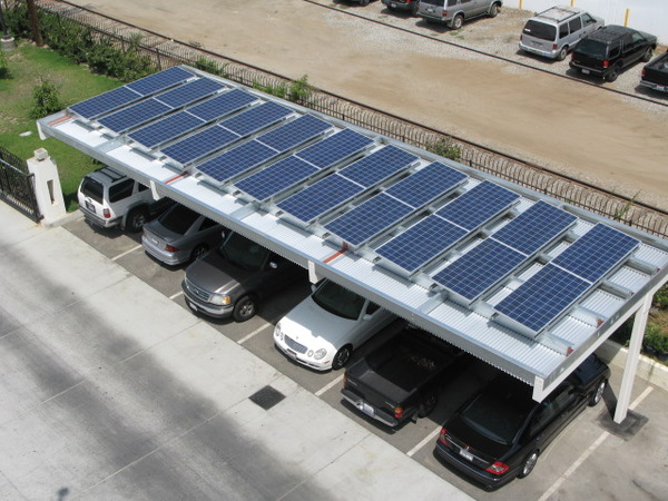 A Blue earth PV carport. Courtesy Blue Earth.