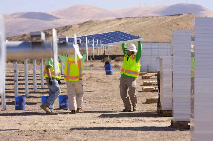 Installation underway at Solar Star. Courtesy SunPower.