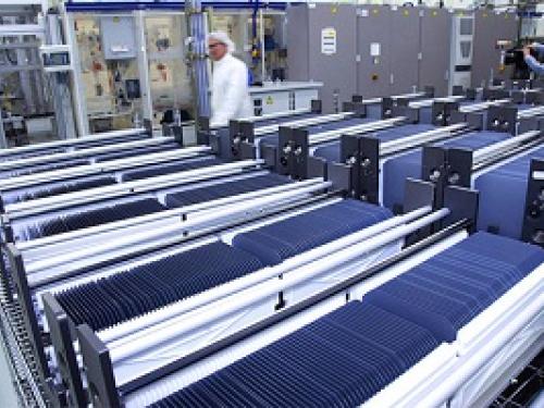 PV wafers waiting for installation.