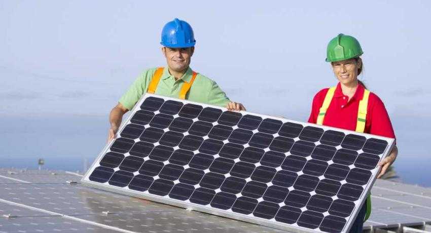 Installers deciding on angle of panels