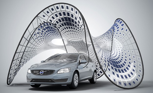 Volvo solar charging pavilion